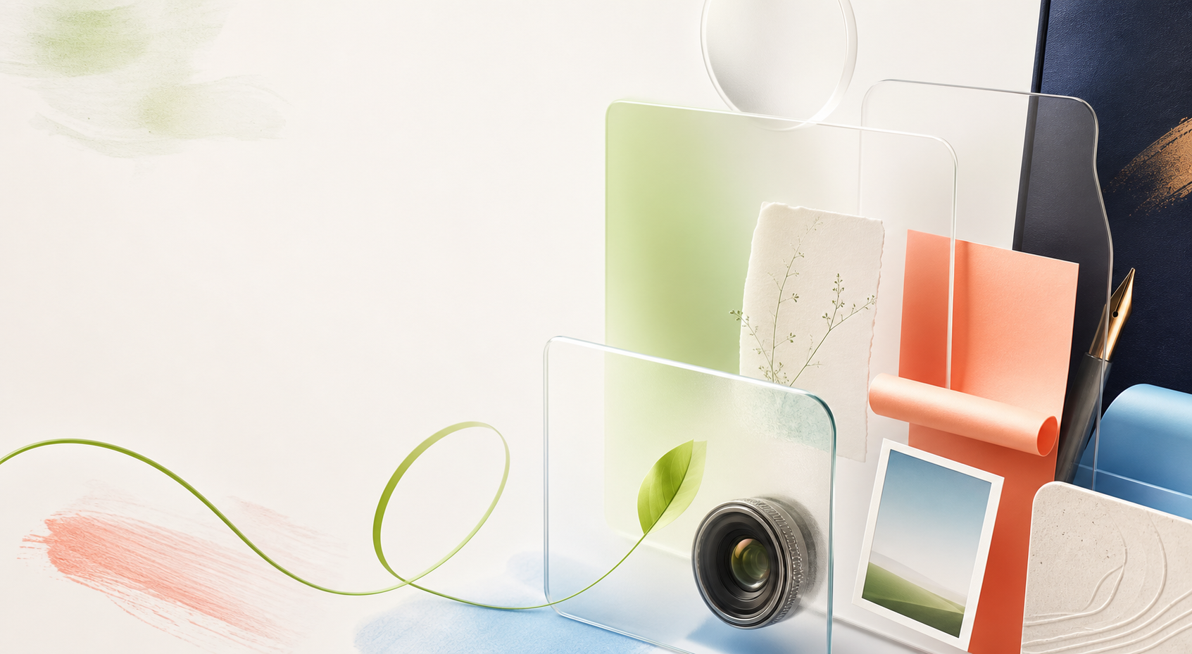 Abstract creative system with art, writing, photography, and poetry inspired elements